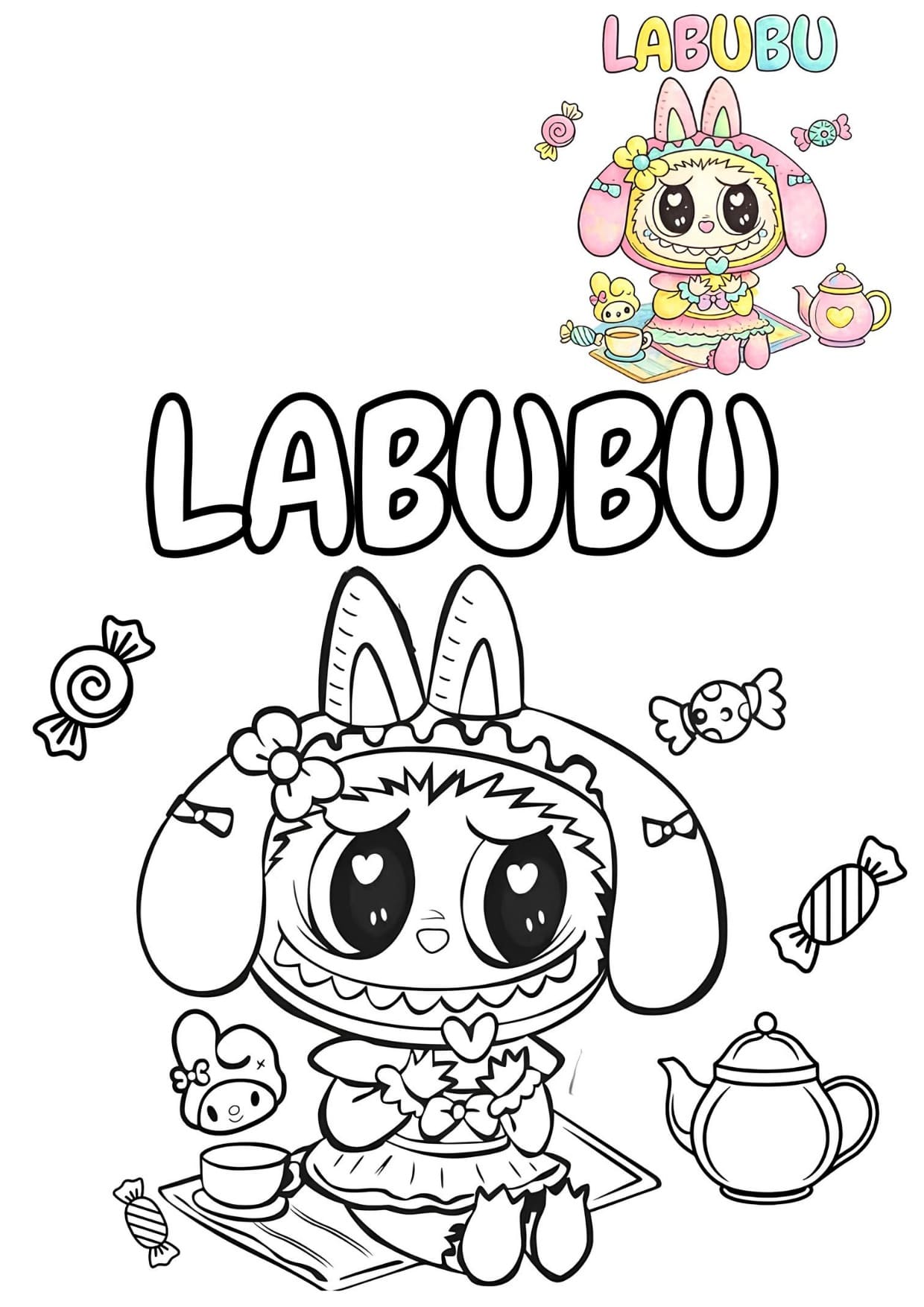 Desenhos de Labubu Para Colorir e Imprimir PDF