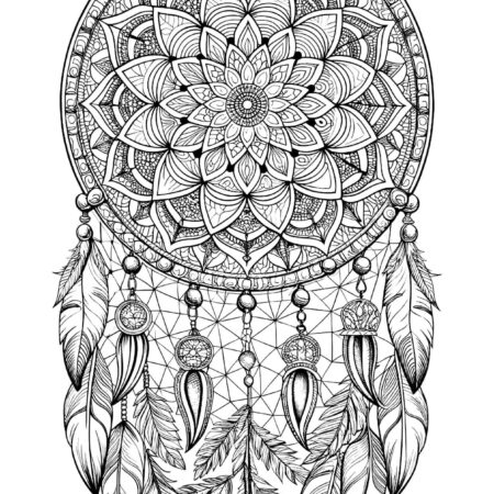 Desenho Mandala Filtro dos Sonhos Para Colorir Imprimir PDF