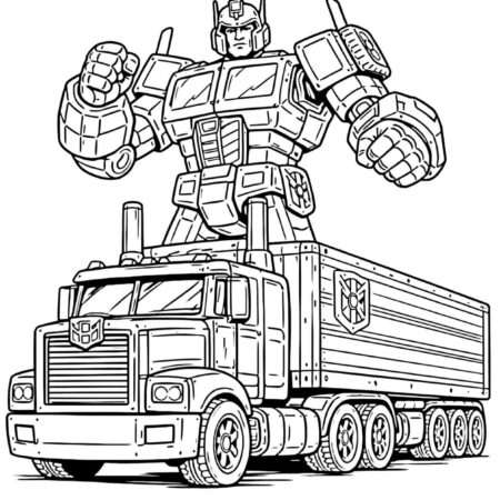 Desenho Optimus Prime Transformers Para Colorir e Imprimir