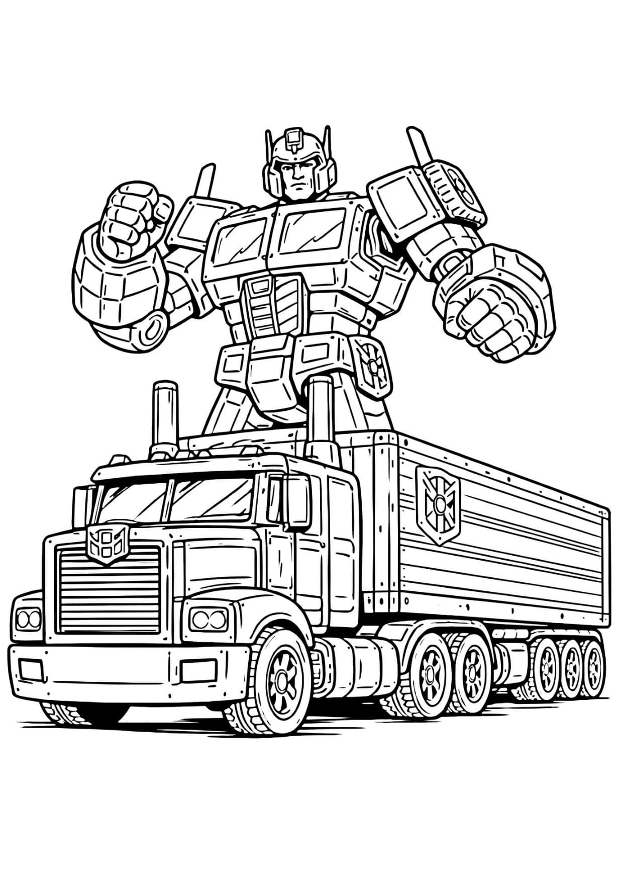 Desenho Optimus Prime Transformers Para Colorir e Imprimir