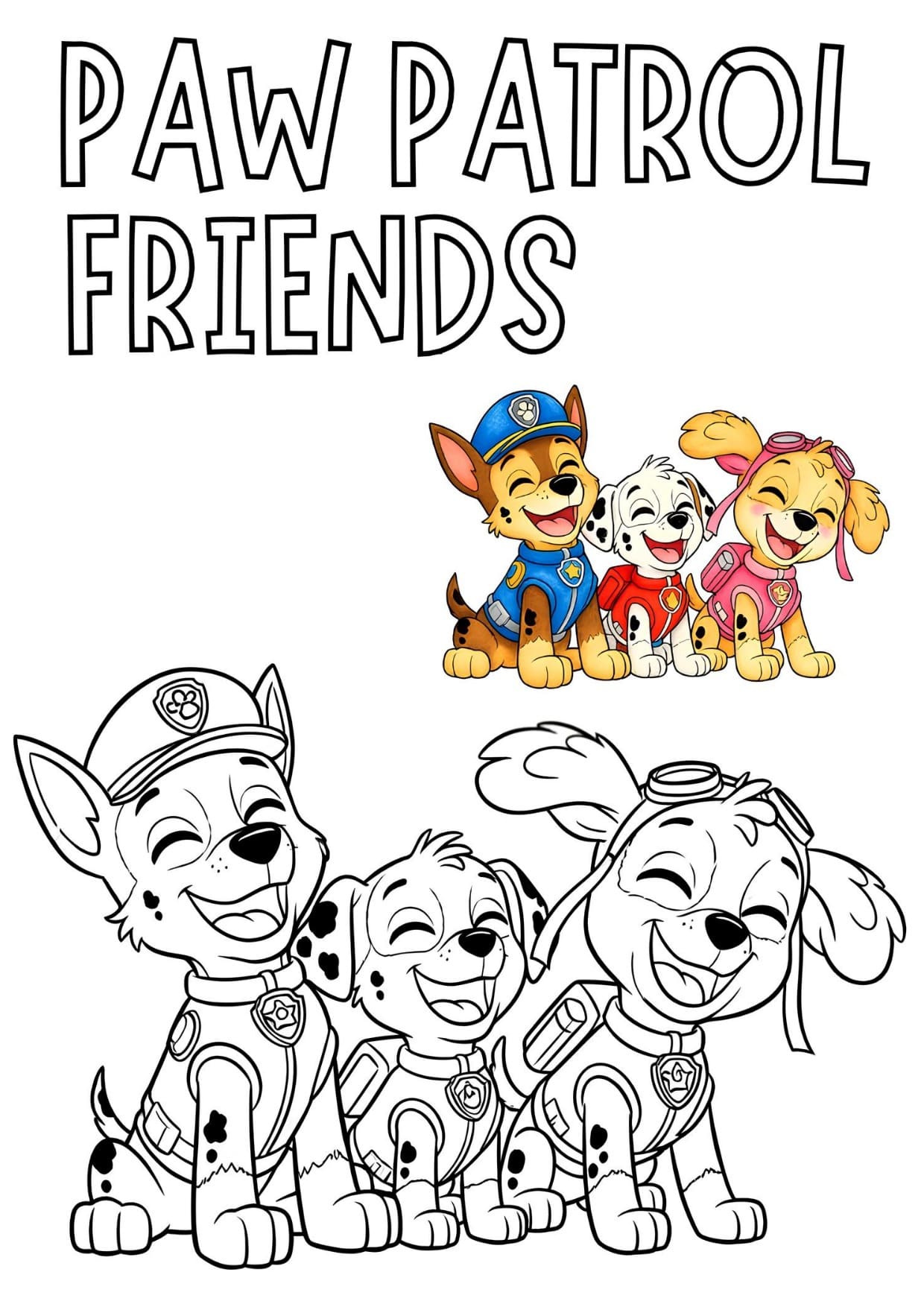 Desenhos da Patrulha Canina Para Colorir e Imprimir PDF