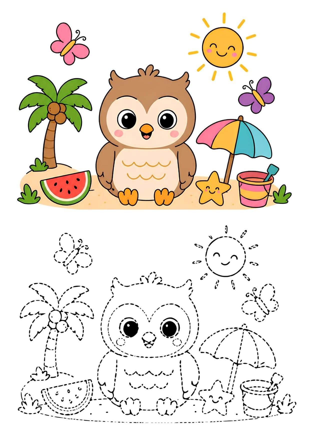 Desenhos Fofos Para Colorir de Animais Imprimir PDF Recorte