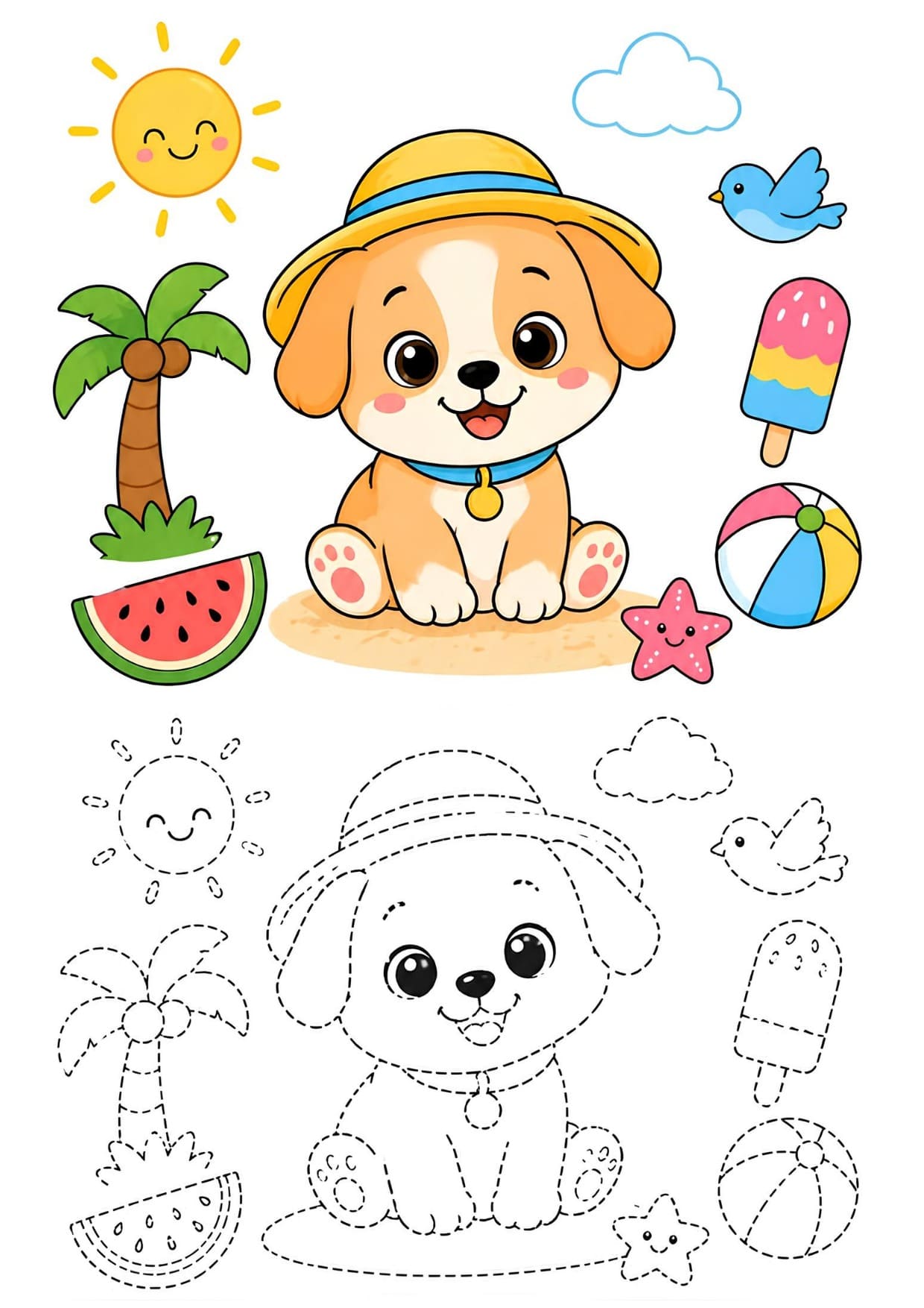 Desenhos Fofos Para Colorir de Animais Imprimir PDF Recorte