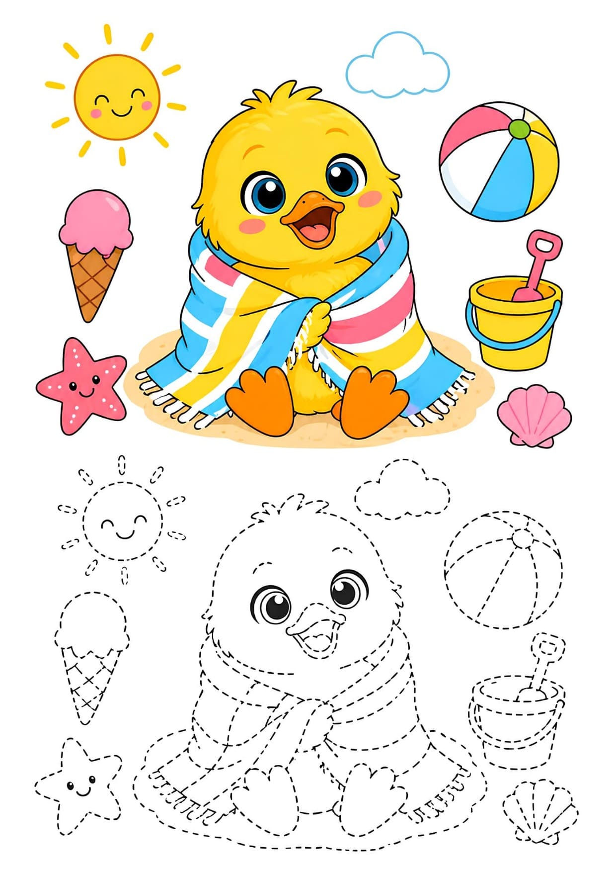 Desenhos Fofos Para Colorir de Animais Imprimir PDF Recorte