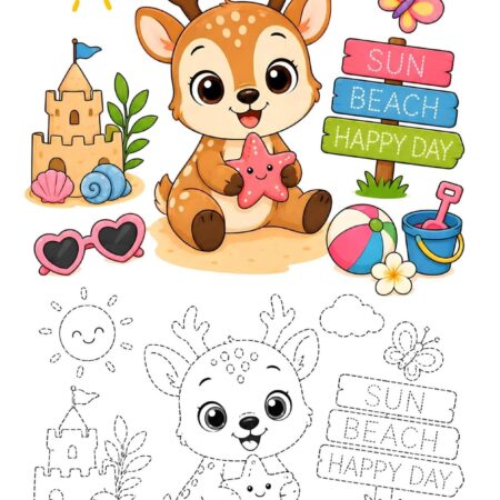 Desenhos Fofos Para Colorir de Animais Imprimir PDF Recorte