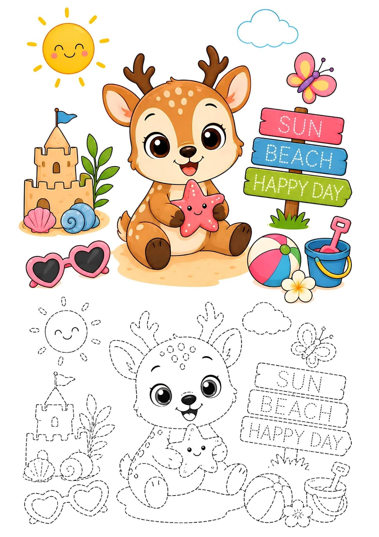 Desenhos Fofos Para Colorir de Animais Imprimir PDF Recorte
