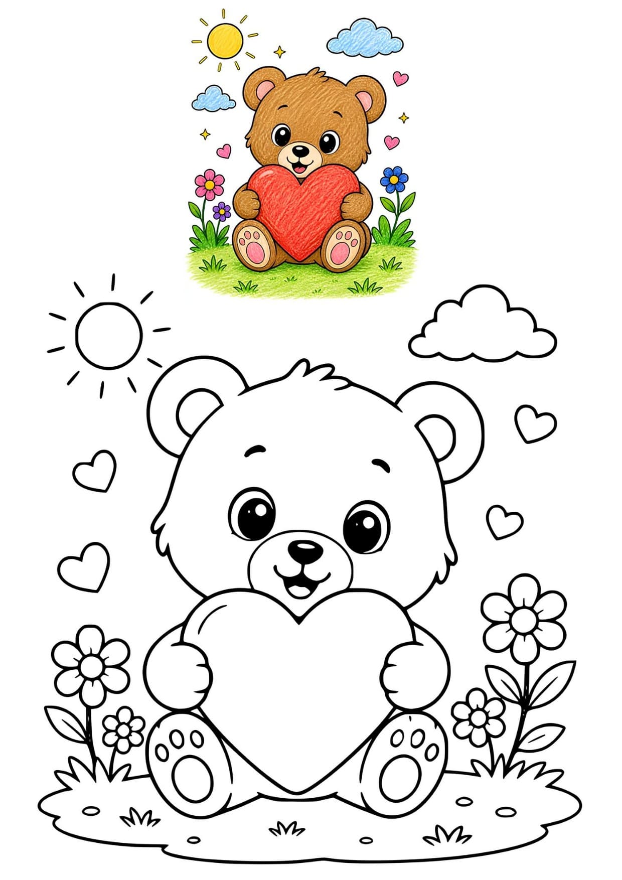 Desenhos Fofos Para Colorir de Animais Imprimir PDF