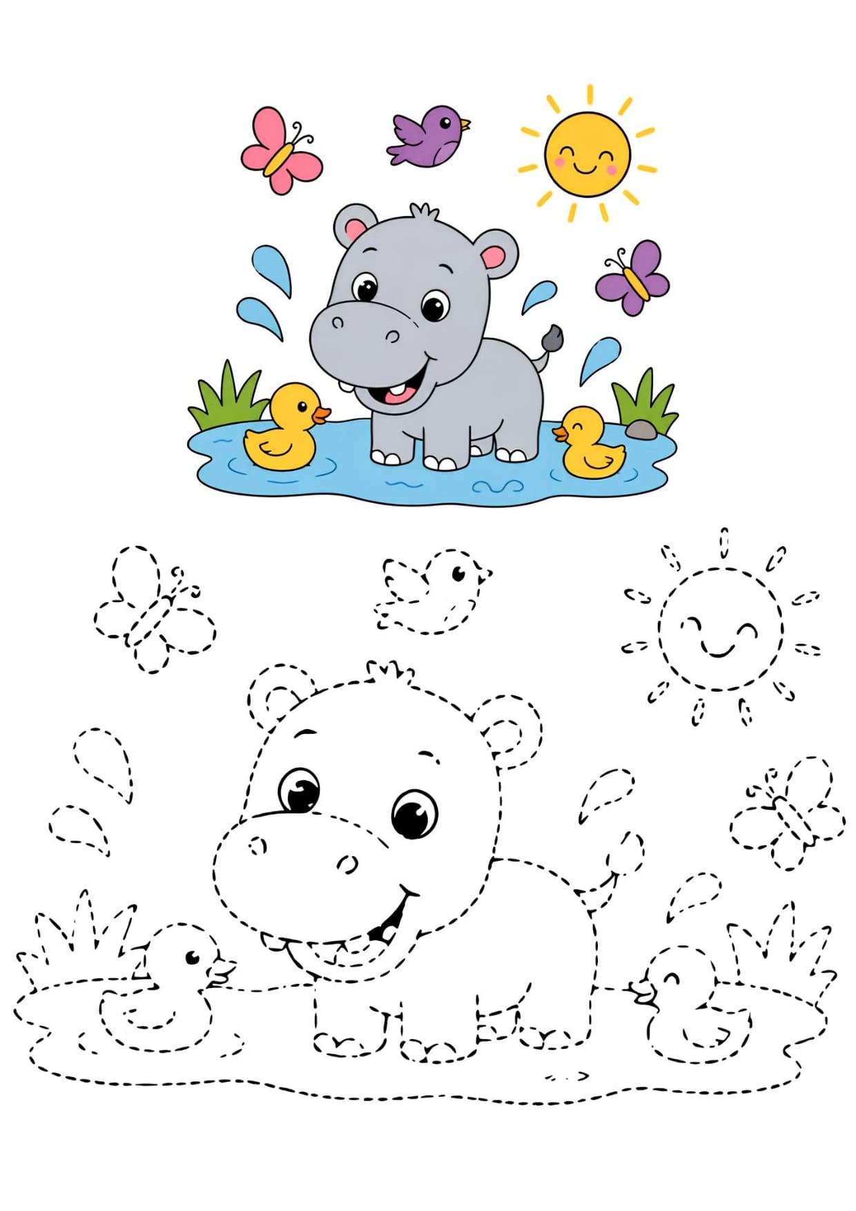 Desenhos Fofos Para Colorir de Animais Imprimir PDF Recorte