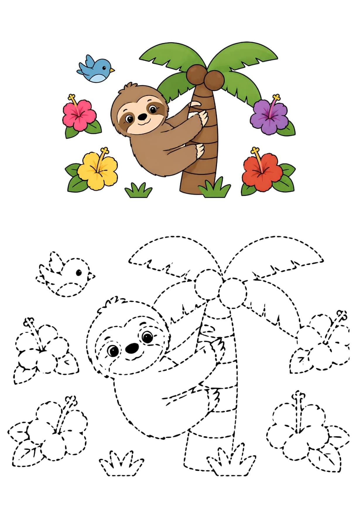 Desenhos Fofos Para Colorir de Animais Imprimir PDF Recorte