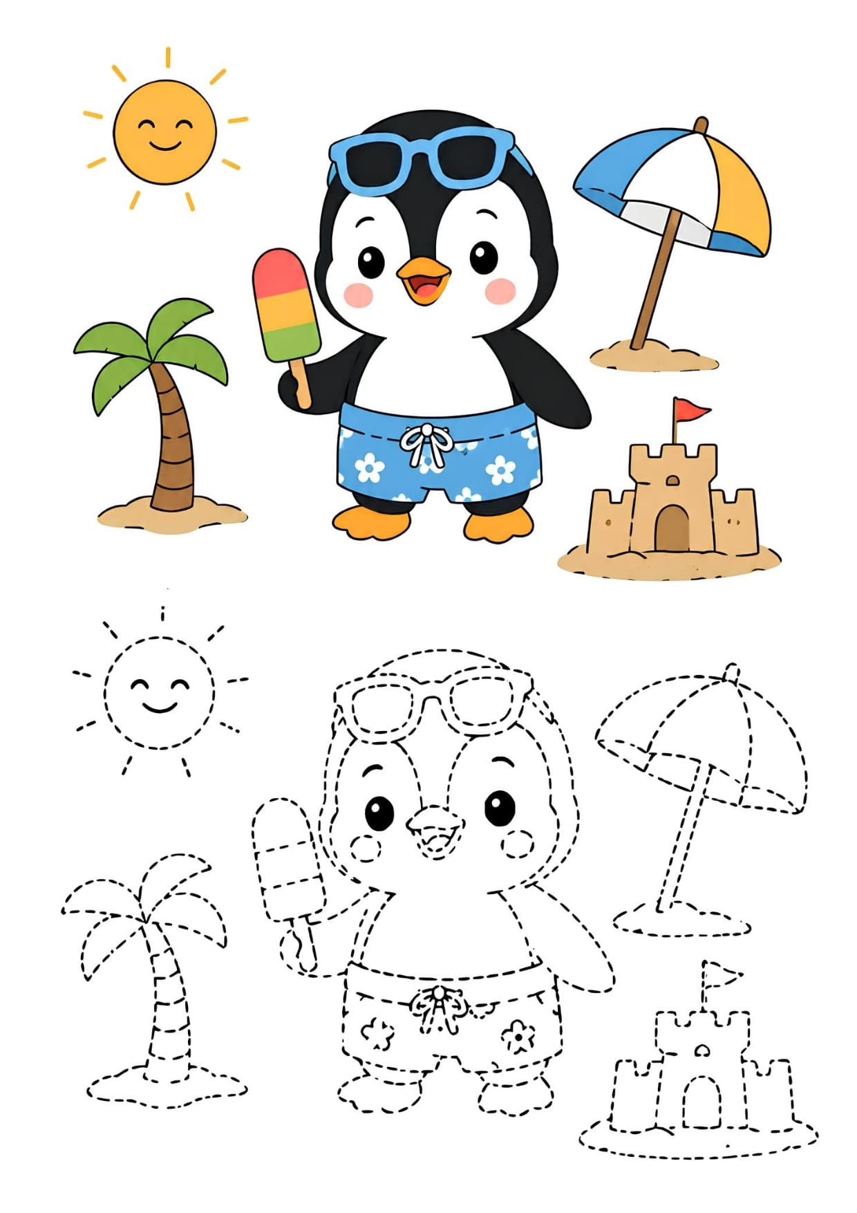 Desenhos Fofos Para Colorir de Animais Imprimir PDF Recorte
