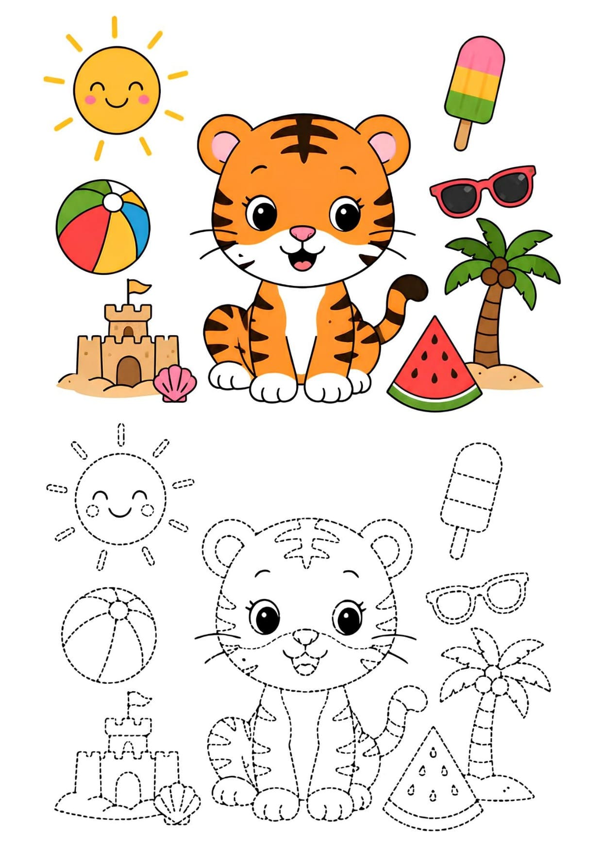 Desenhos Fofos Para Colorir de Animais Imprimir PDF Recorte