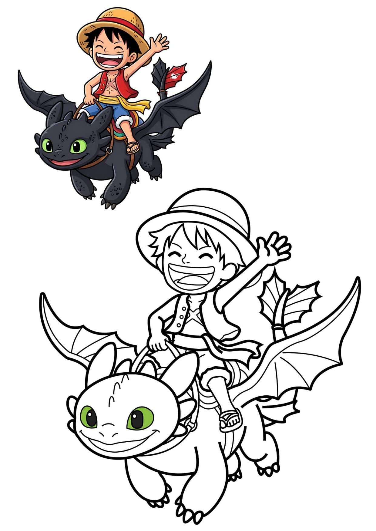 Desenho Luffy Anime Para Colorir e Imprimir PDF