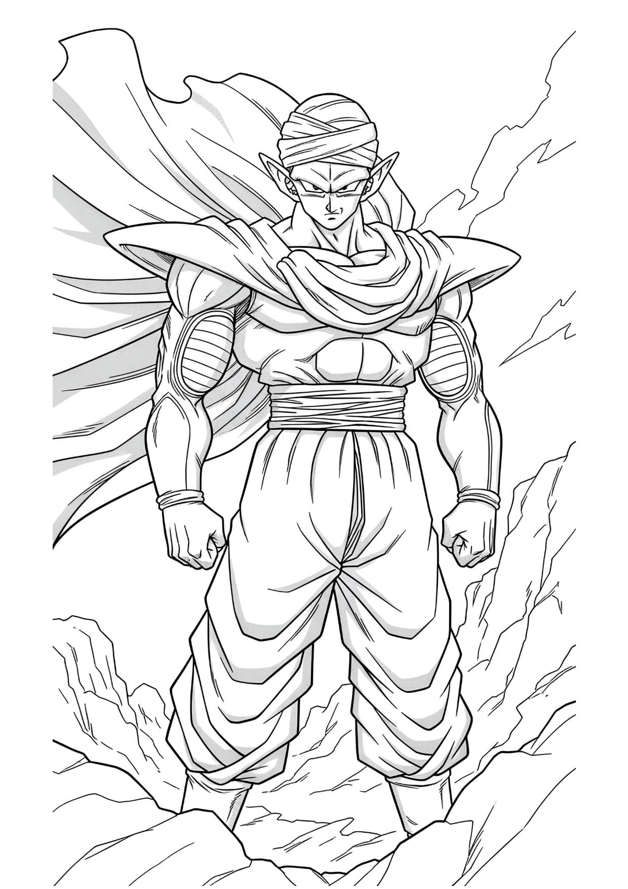 Piccolo Desenho Dragon Ball Para Colorir Imprimir PDF