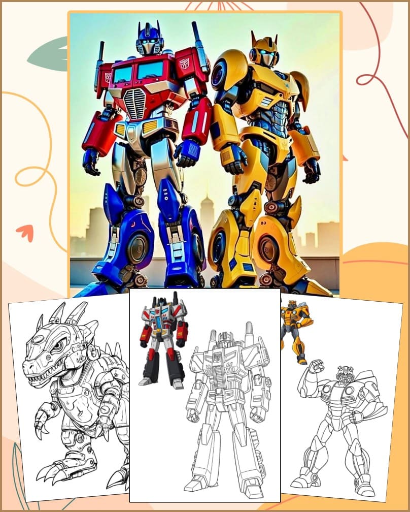 Desenhos Robôs e Transformers Para Colorir e Imprimir PDF