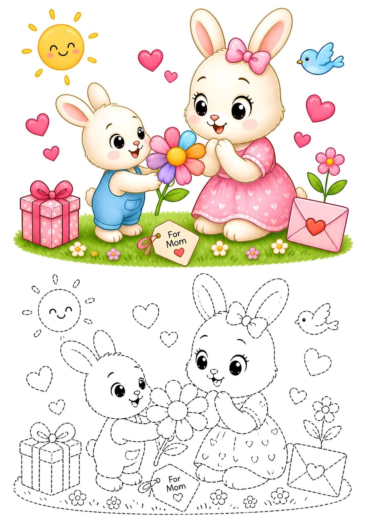 Coelho Desenho Infantil Para Imprimir e Colorir PDF