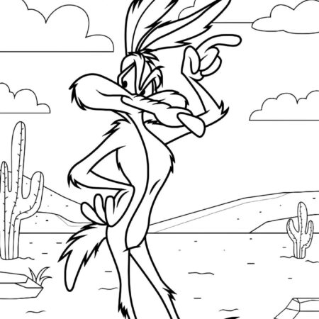 Desenho do Coiote Lonney Tunes Para Imprimir e Colorir PDF