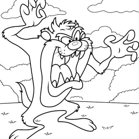 Desenho do Taz Lonney Tunes Para Imprimir e Colorir PDF