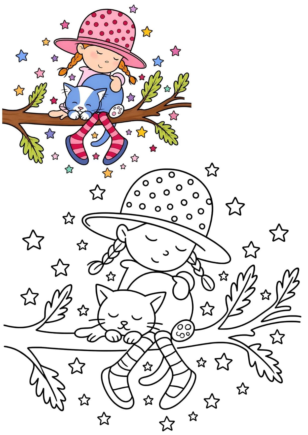 Desenho Para Colorir Infantil Menina Fofa - Imprimir PDF