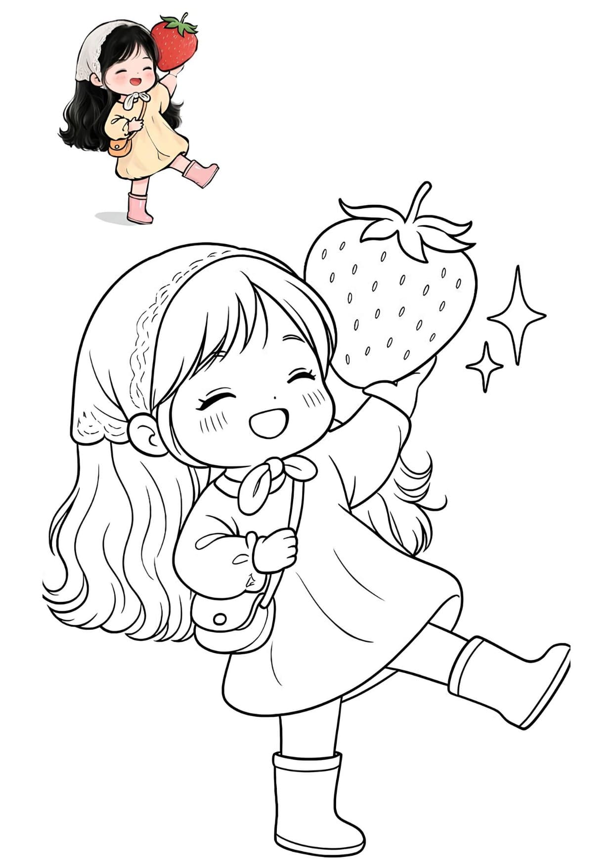 Desenho Para Colorir Infantil Menina Fofa - Imprimir PDF