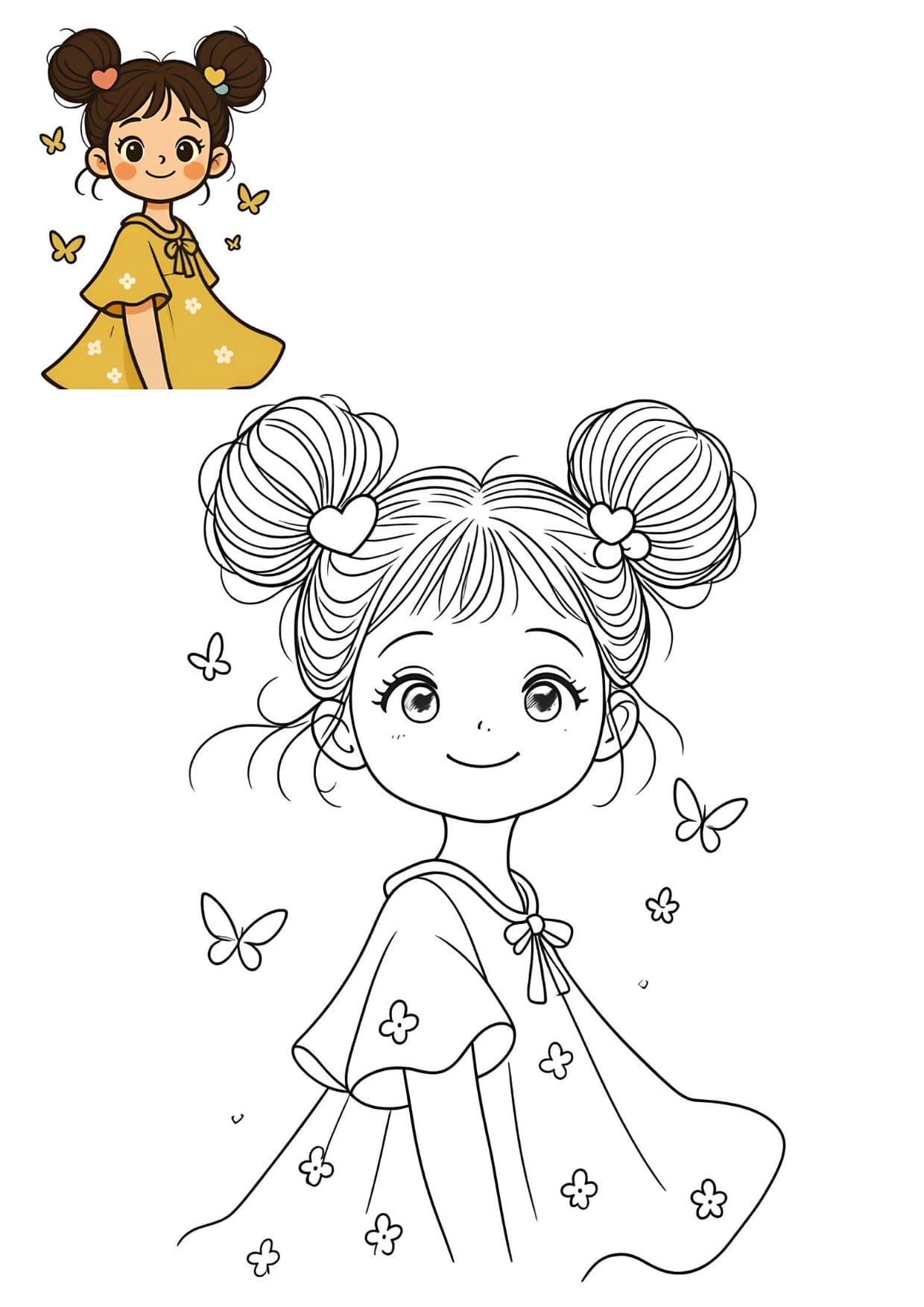 Desenho Para Colorir Infantil Menina Fofa - Imprimir PDF