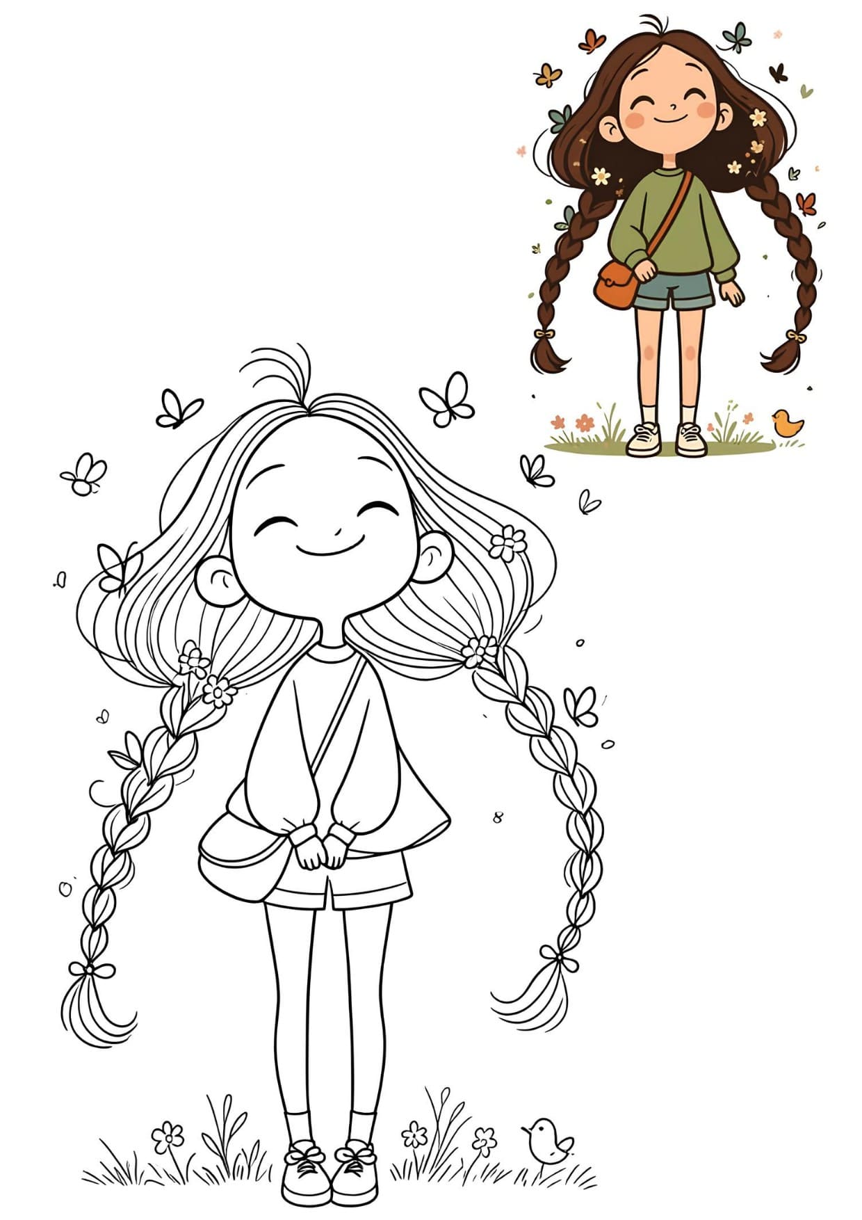 Desenho Para Colorir Infantil Menina Fofa - Imprimir PDF