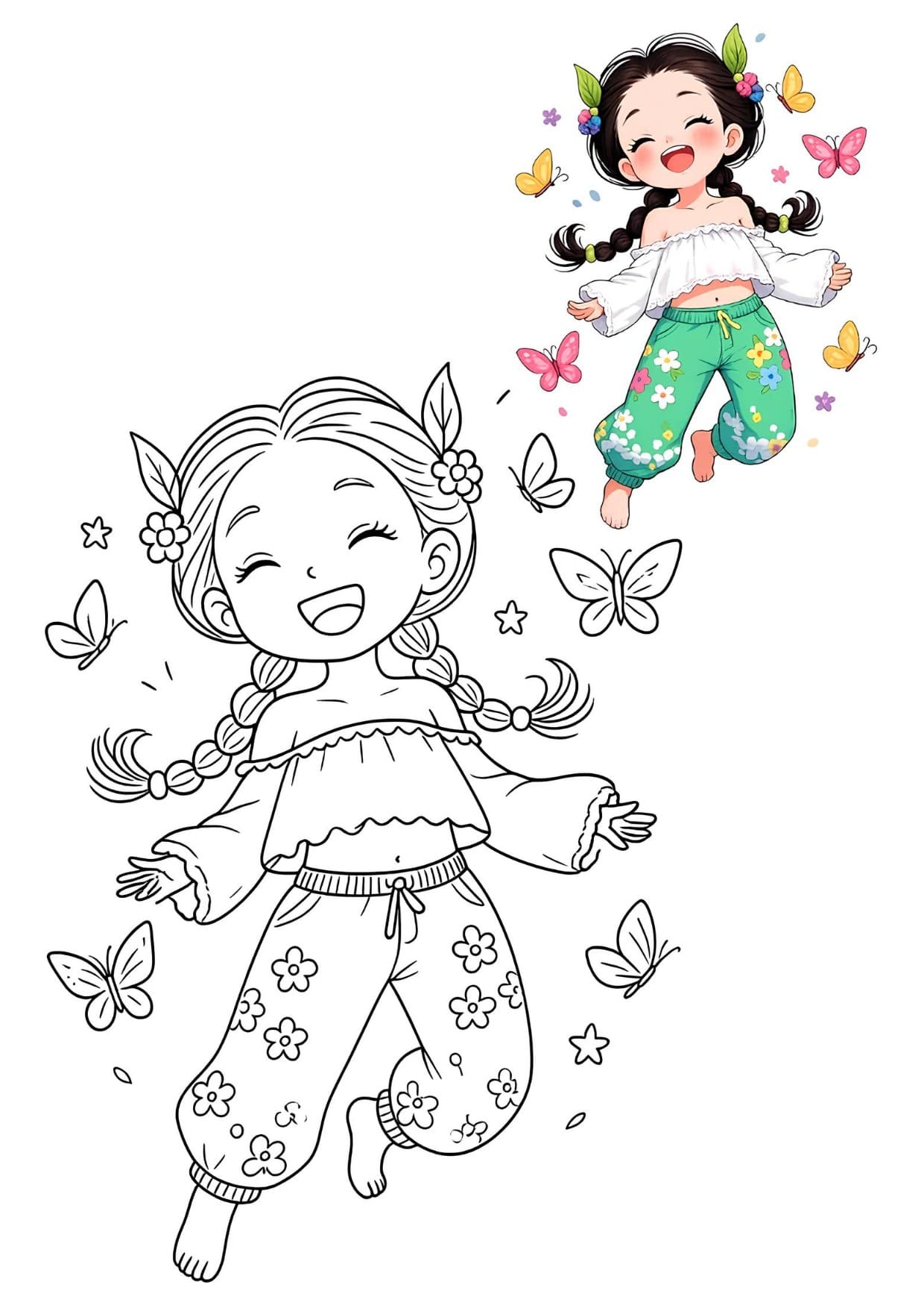 Desenho Para Colorir Infantil Menina Fofa - Imprimir PDF
