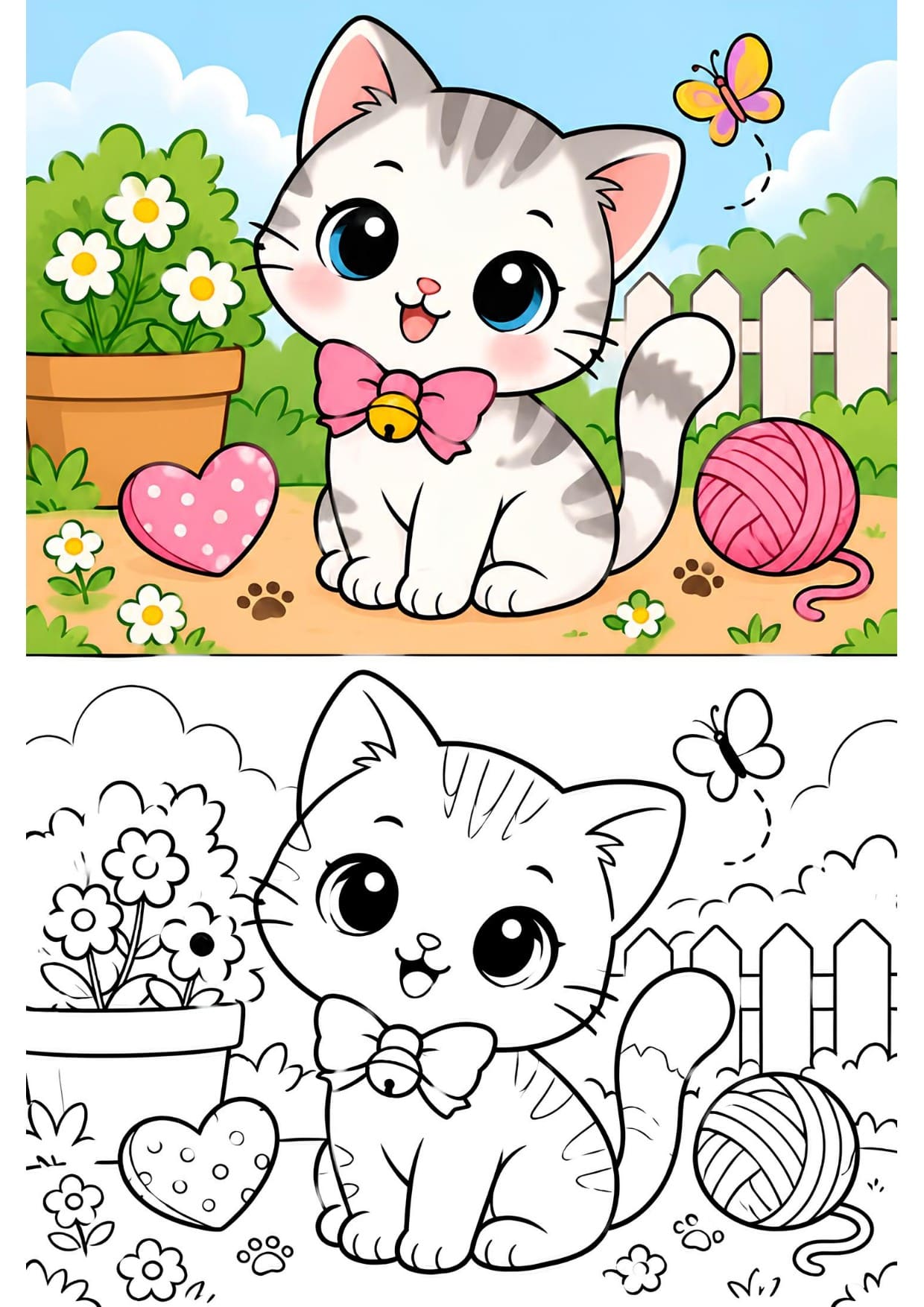 Gatinho Desenho Infantil Para Imprimir e Colorir PDF