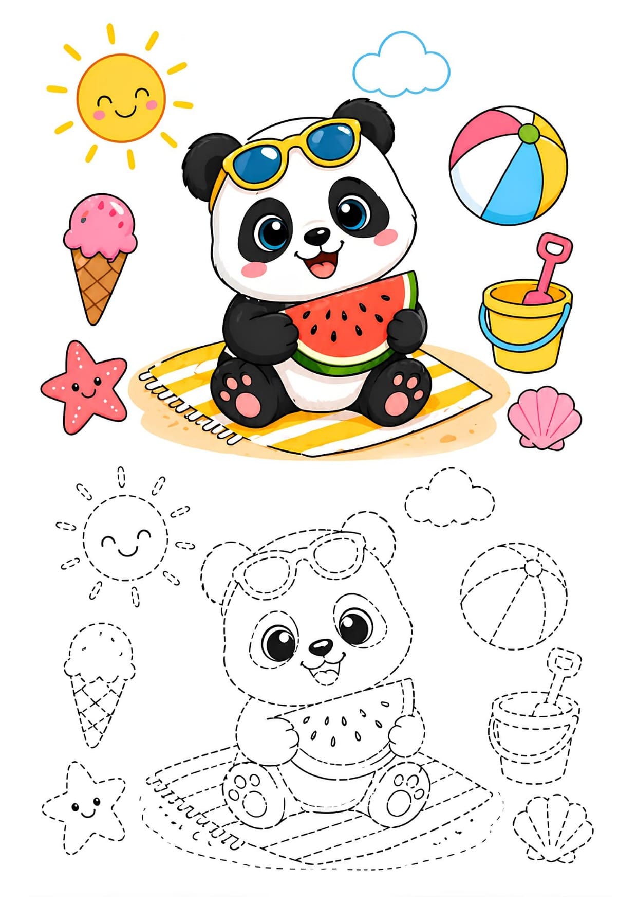 Panda Desenho de Animal Fofo Para Imprimir e Colorir PDF