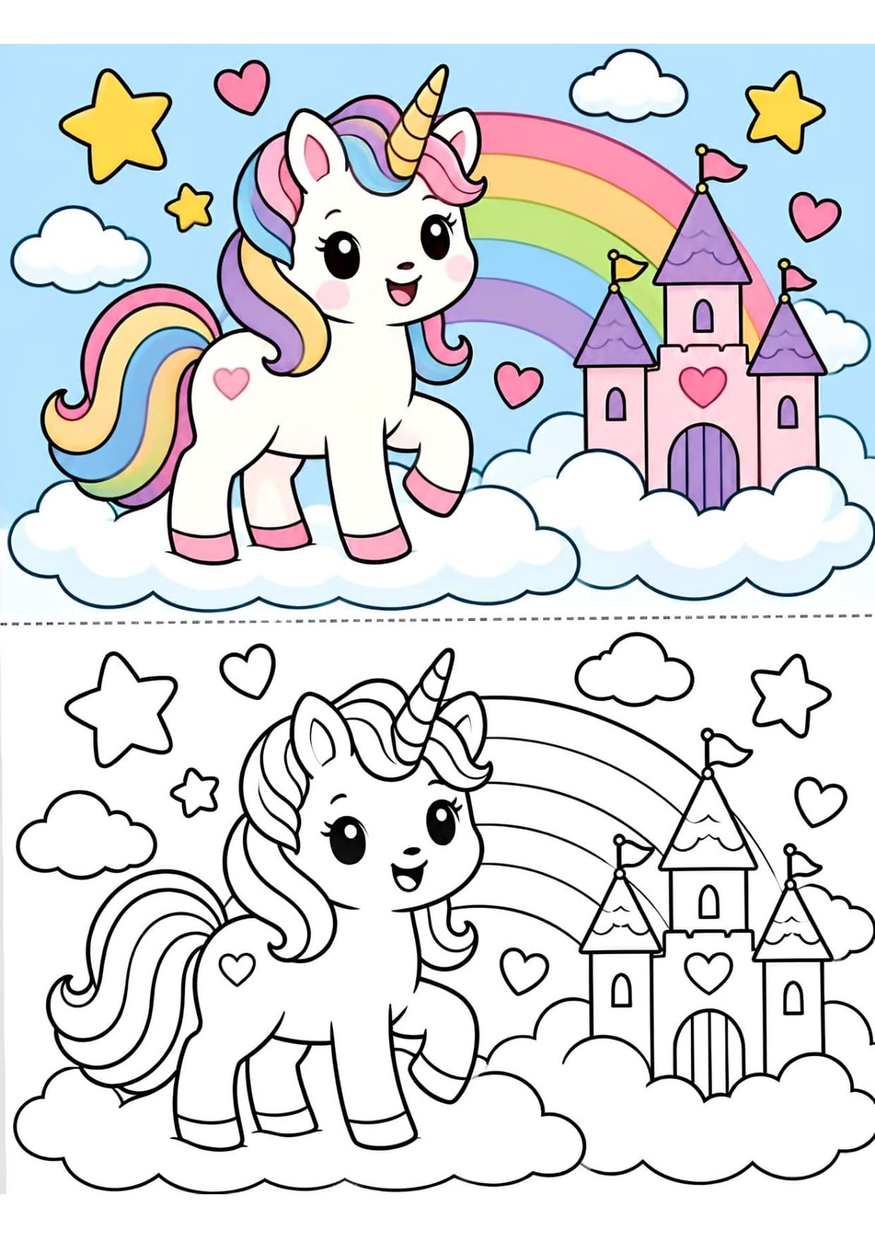 Unicórnio Desenho Infantil Para Imprimir e Colorir PDF