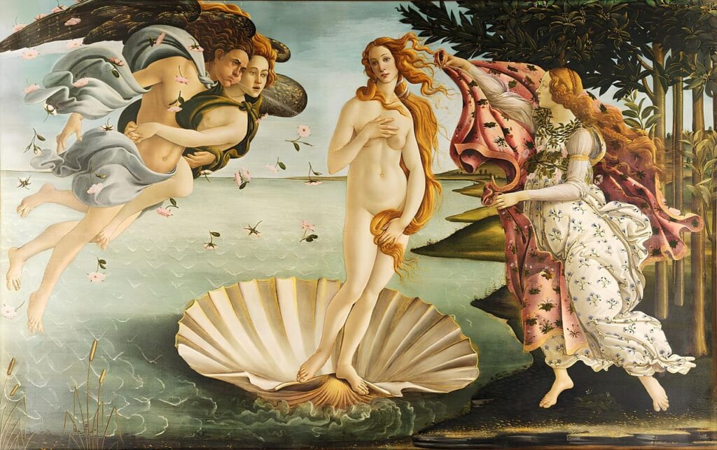 Pintura O Nascimento de Vênus de Sandro Botticelli